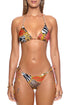 Luli Fama Tropical Majesty Seamless Wavy Ruched Back Brazilian Tie Side Bottom